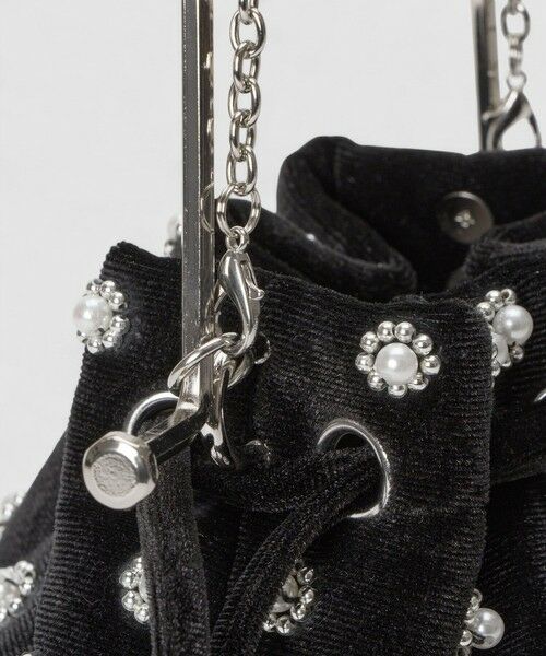 allureville / アルアバイル ショルダーバッグ | 【LOULOU WILLOUGHBY】パール刺繍ベロア巾着ハンドバッグ | 詳細5