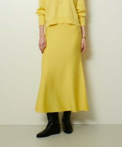 allureville / アルアバイル ミニ・ひざ丈スカート | ウール混Ｗフェイスナローマーメイドスカート