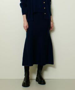 allureville / アルアバイル ミニ・ひざ丈スカート | ウール混Ｗフェイスナローマーメイドスカート