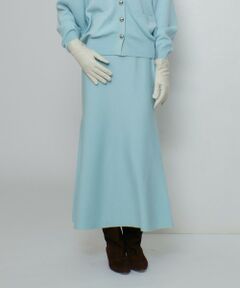 allureville / アルアバイル ミニ・ひざ丈スカート | ウール混Ｗフェイスナローマーメイドスカート