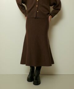 allureville / アルアバイル ミニ・ひざ丈スカート | ウール混Ｗフェイスナローマーメイドスカート