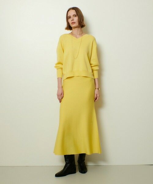 allureville / アルアバイル ミニ・ひざ丈スカート | ウール混Ｗフェイスナローマーメイドスカート | 詳細6