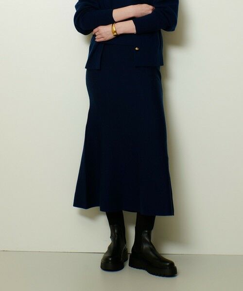 allureville / アルアバイル ミニ・ひざ丈スカート | ウール混Ｗフェイスナローマーメイドスカート | 詳細10