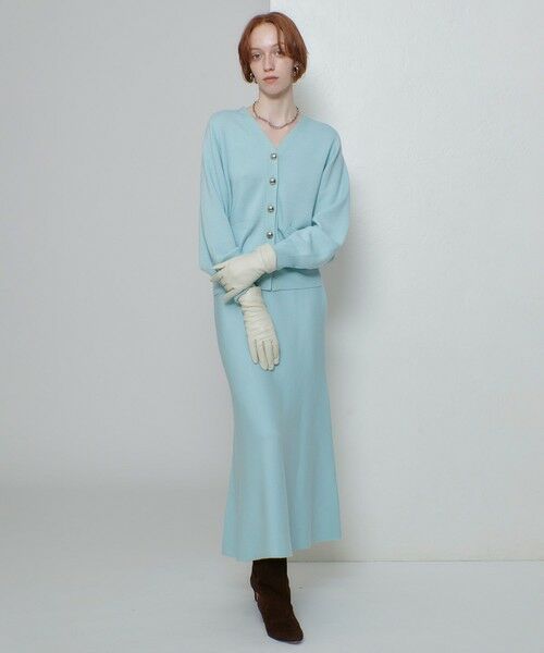 allureville / アルアバイル ミニ・ひざ丈スカート | ウール混Ｗフェイスナローマーメイドスカート | 詳細18