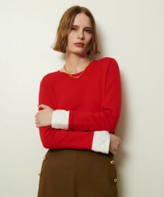 allureville / アルアバイル ニット・セーター | レースカフスドッキングプルオーバー