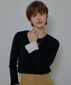 allureville / アルアバイル ニット・セーター | レースカフスドッキングプルオーバー