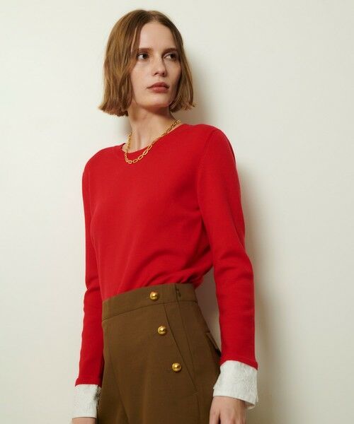 allureville / アルアバイル ニット・セーター | レースカフスドッキングプルオーバー | 詳細2