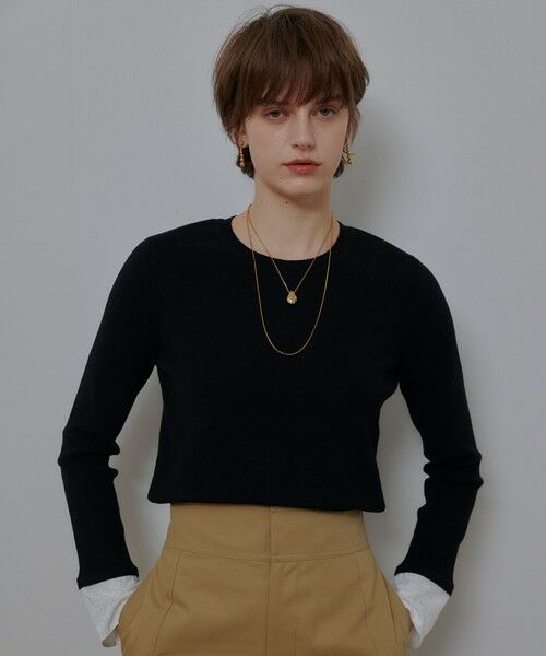 allureville / アルアバイル ニット・セーター | レースカフスドッキングプルオーバー | 詳細13