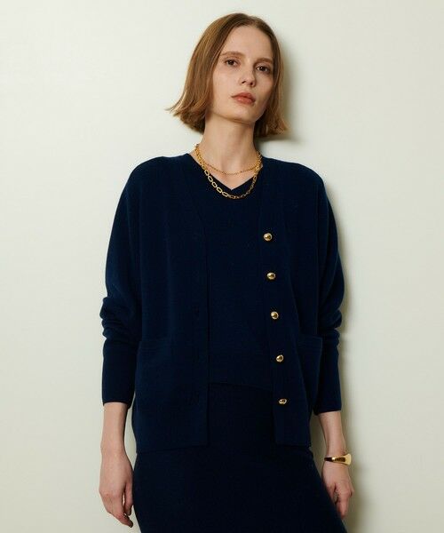 allureville/アルアバイル ウールスムースカーディガン ネイビー (65) 02(M) allureville/アルアバイル ウールスムースカーディガン ネイビー (65) 02(M)