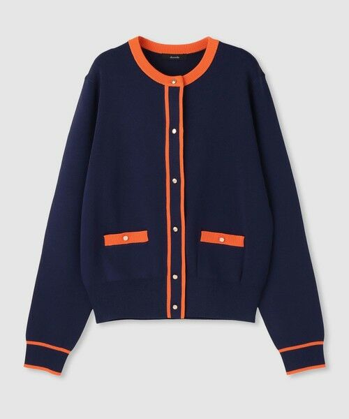 allureville/アルアバイル ◇ハイショクポケットクルーカーディガン ネイビー (65) 02(M)