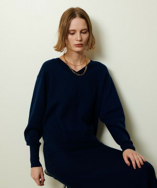 allureville/アルアバイル ウールスムース2WAYネックプルオーバー ネイビー (65) 02(M) allureville/アルアバイル ウールスムース2WAYネックプルオーバー ネイビー (65) 02(M)