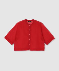 allureville / アルアバイル カーディガン・ボレロ | ハーフスリーブシアークルーカーディガン