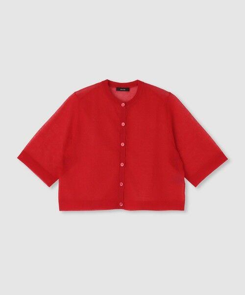 allureville/アルアバイル ハーフスリーブシアークルーカーディガン レッド (43) 02(M) allureville/アルアバイル ハーフスリーブシアークルーカーディガン レッド (43) 02(M)