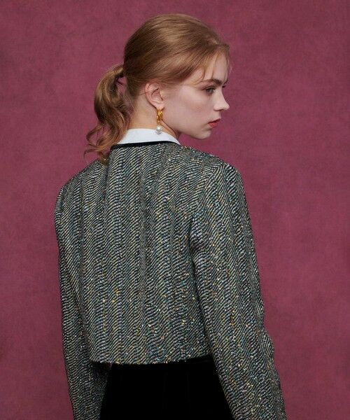 allureville / アルアバイル ノーカラージャケット | 【LOULOU WILLOUGHBY】LINTONラメツイードショートジャケット | 詳細3