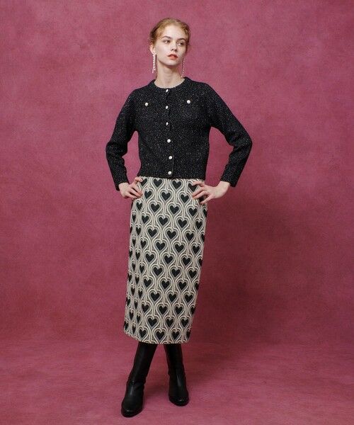 allureville / アルアバイル ミニ・ひざ丈スカート | 【LOULOU WILLOUGHBY】NEONハートJQタイトスカート | 詳細4