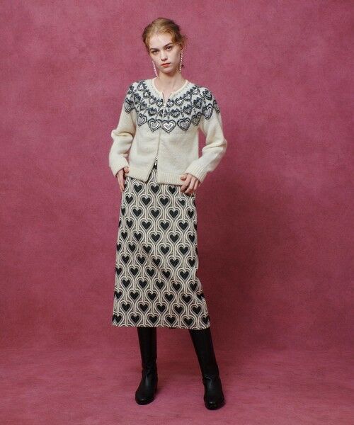 allureville / アルアバイル ミニ・ひざ丈スカート | 【LOULOU WILLOUGHBY】NEONハートJQタイトスカート | 詳細5