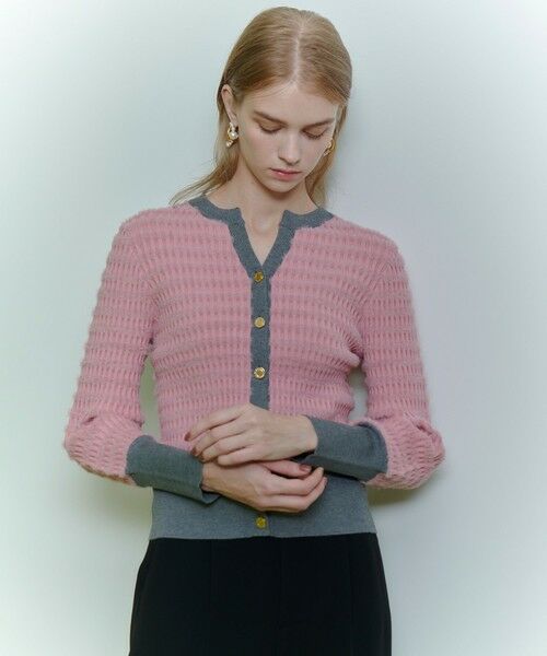 allureville / アルアバイル カーディガン・ボレロ | ◇【LOULOU WILLOUGHBY】フェザーボーダーカーディガン | 詳細3