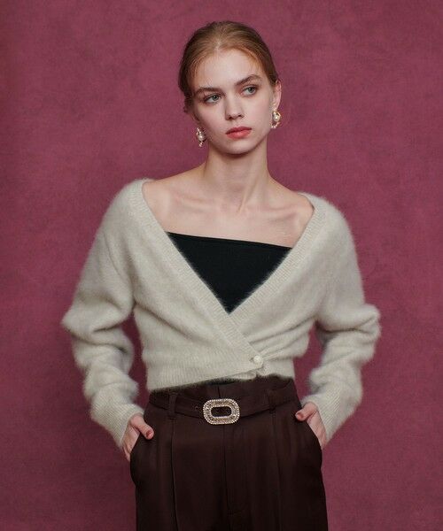 allureville / アルアバイル カーディガン・ボレロ | 【LOULOU WILLOUGHBY】カシミヤブレンドファー加工Ｖカーディガン | 詳細1
