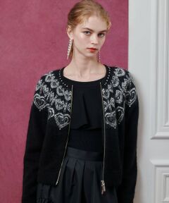 allureville / アルアバイル ブルゾン | 【LOULOU WILLOUGHBY】ハートJQニットブルゾン