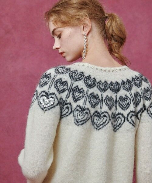 allureville / アルアバイル ブルゾン | 【LOULOU WILLOUGHBY】ハートJQニットブルゾン | 詳細4