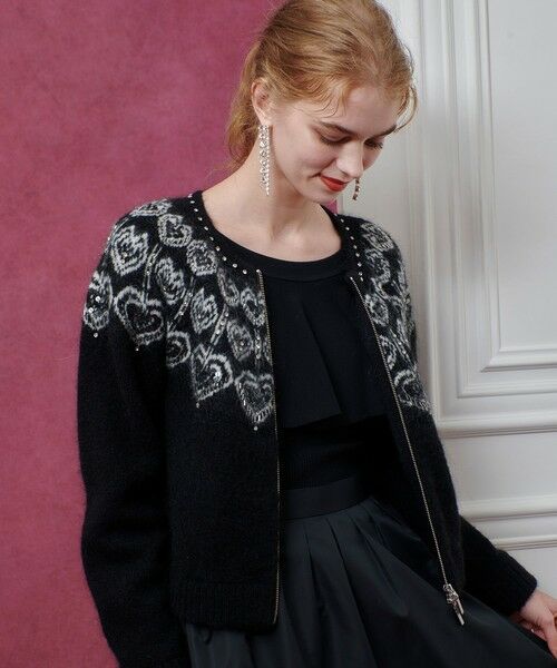 allureville / アルアバイル ブルゾン | 【LOULOU WILLOUGHBY】ハートJQニットブルゾン | 詳細10