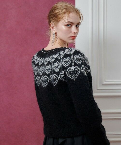 allureville / アルアバイル ブルゾン | 【LOULOU WILLOUGHBY】ハートJQニットブルゾン | 詳細11