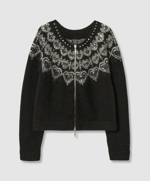 allureville / アルアバイル ブルゾン | 【LOULOU WILLOUGHBY】ハートJQニットブルゾン | 詳細14