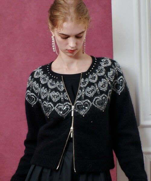 allureville / アルアバイル ブルゾン | 【LOULOU WILLOUGHBY】ハートJQニットブルゾン | 詳細9