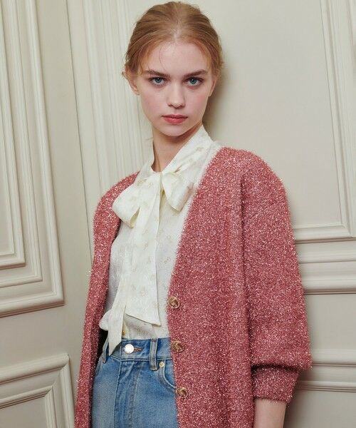 allureville / アルアバイル カーディガン・ボレロ | 【LOULOU WILLOUGHBY】フィルムラメミドルカーディガン | 詳細2