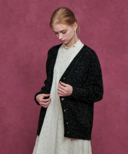 allureville / アルアバイル カーディガン・ボレロ | 【LOULOU WILLOUGHBY】フィルムラメミドルカーディガン | 詳細11