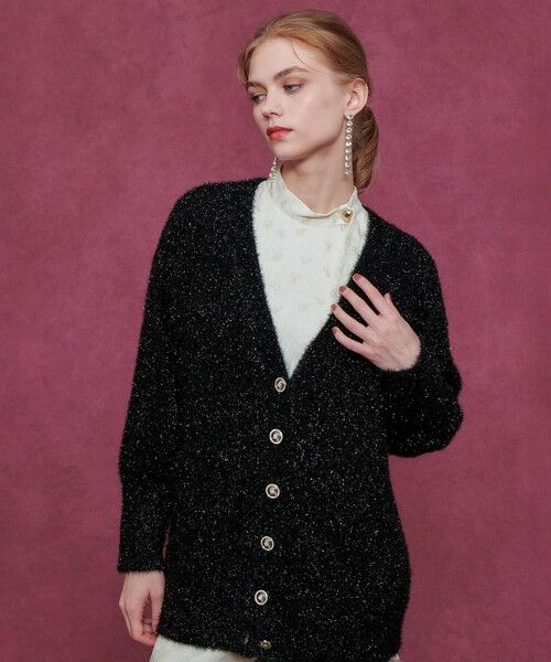 allureville / アルアバイル カーディガン・ボレロ | 【LOULOU WILLOUGHBY】フィルムラメミドルカーディガン | 詳細9