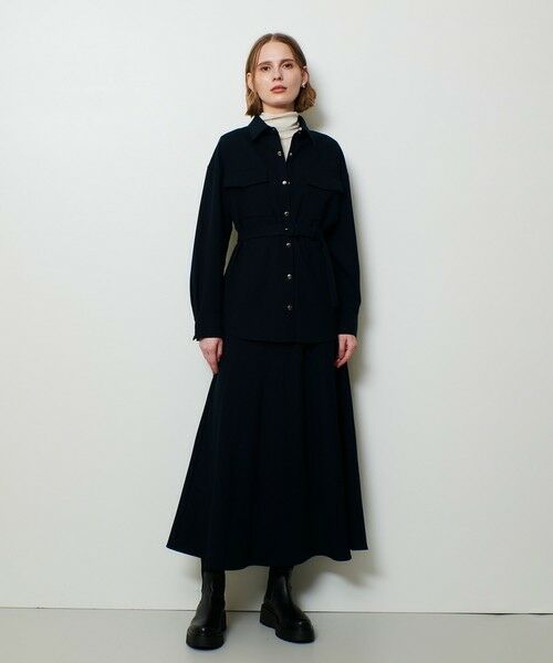 allureville / アルアバイル ミニ・ひざ丈スカート | サキソニーベルテッドナロースカート | 詳細2