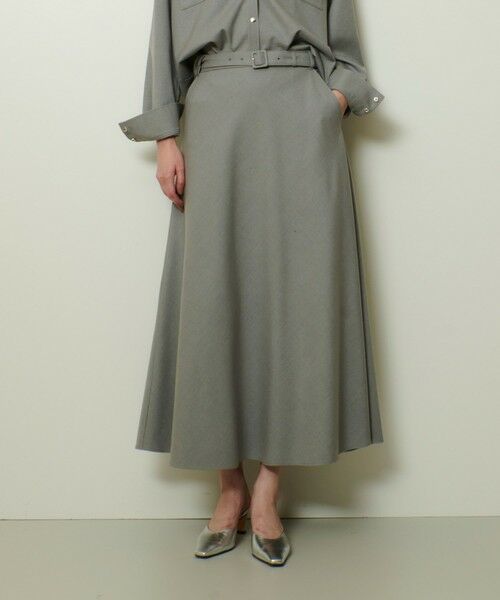 allureville / アルアバイル ミニ・ひざ丈スカート | サキソニーベルテッドナロースカート | 詳細11