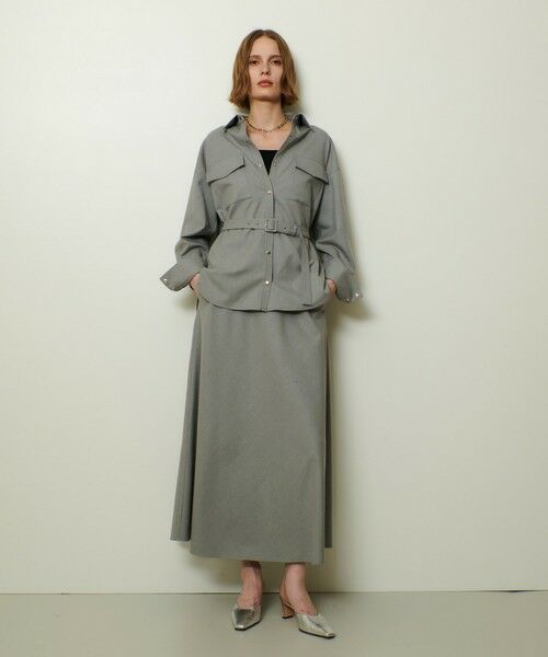 allureville / アルアバイル ミニ・ひざ丈スカート | サキソニーベルテッドナロースカート | 詳細14