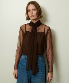 allureville / アルアバイル カットソー | チュールボウロングスリーブ プルオーバー