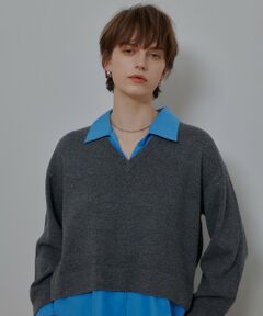 allureville / アルアバイル ニット・セーター | フェイクレイヤードスキッパープルオーバー