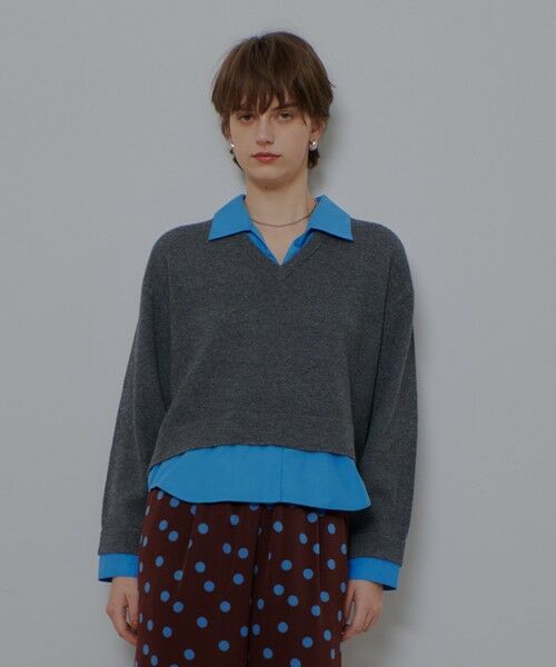 allureville / アルアバイル ニット・セーター | フェイクレイヤードスキッパープルオーバー | 詳細11