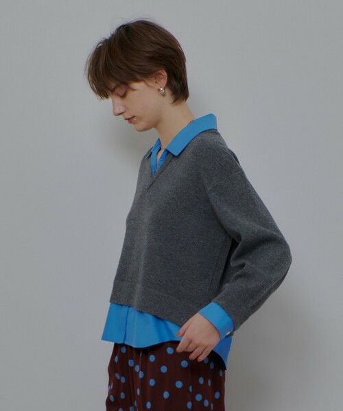 allureville / アルアバイル ニット・セーター | フェイクレイヤードスキッパープルオーバー | 詳細12