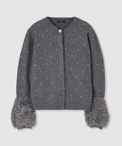 allureville / アルアバイル カーディガン・ボレロ | エンブロイダリードットファーカフスカーディガン