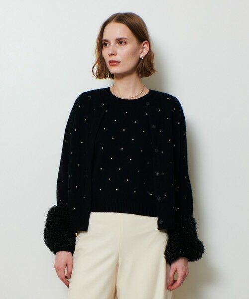 allureville / アルアバイル カーディガン・ボレロ | エンブロイダリードットファーカフスカーディガン | 詳細6