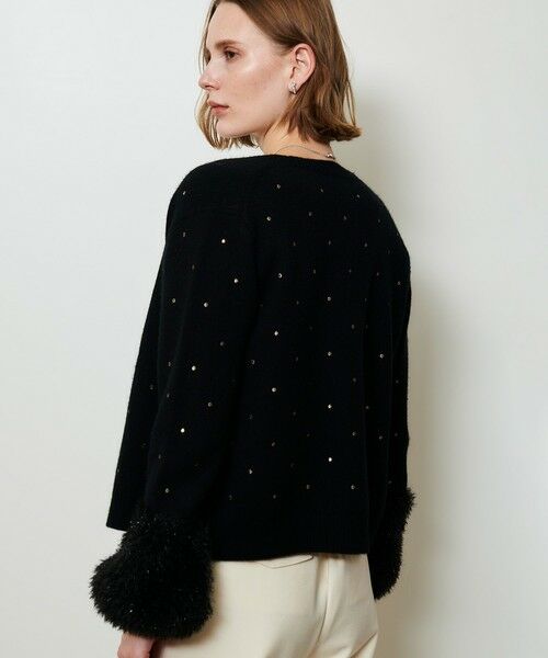 allureville / アルアバイル カーディガン・ボレロ | エンブロイダリードットファーカフスカーディガン | 詳細8