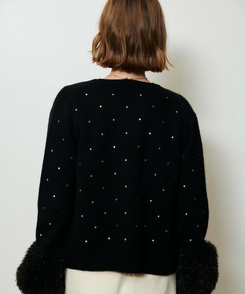 allureville / アルアバイル カーディガン・ボレロ | エンブロイダリードットファーカフスカーディガン | 詳細9