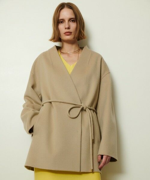 allureville / アルアバイル ダッフルコート | カシミヤ混リバーミドルラップコート | 詳細1