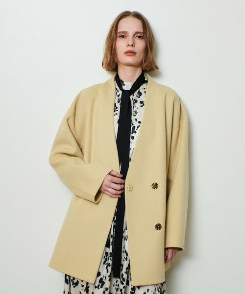 allureville / アルアバイル ダッフルコート | カシミヤ混リバーミドルラップコート | 詳細11