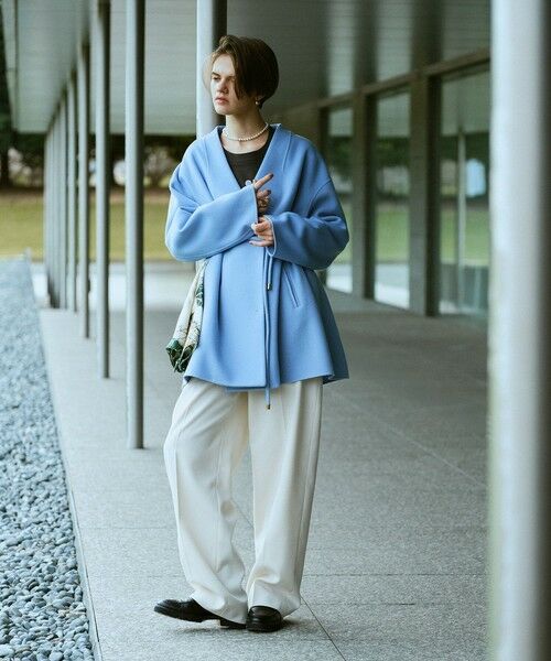 allureville / アルアバイル ダッフルコート | カシミヤ混リバーミドルラップコート | 詳細22