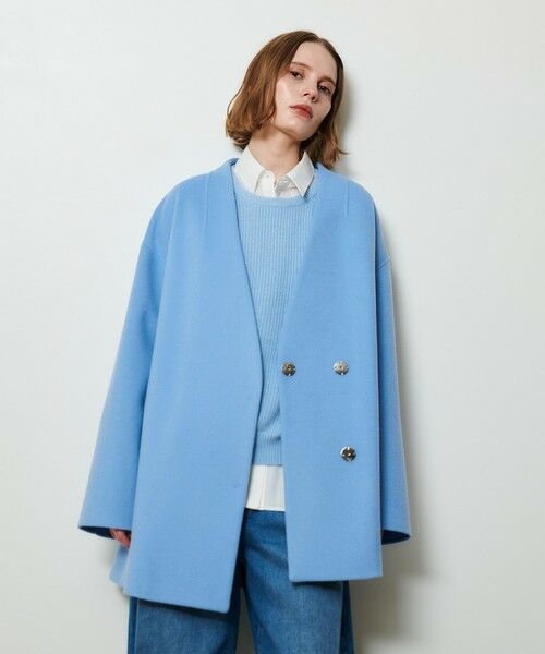 allureville / アルアバイル ダッフルコート | カシミヤ混リバーミドルラップコート | 詳細25