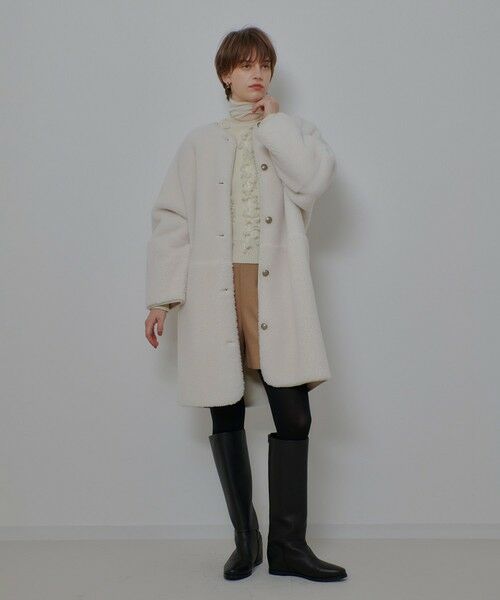 allureville / アルアバイル その他アウター | ツーブロッキングボアコート | 詳細1