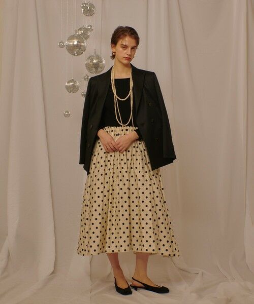 allureville / アルアバイル ロング・マキシ丈ワンピース | ドット柄ドッキングニットワンピース | 詳細1