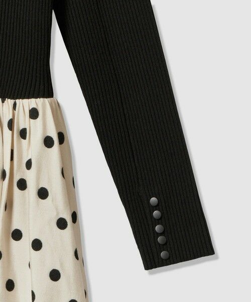 allureville / アルアバイル ロング・マキシ丈ワンピース | ドット柄ドッキングニットワンピース | 詳細10