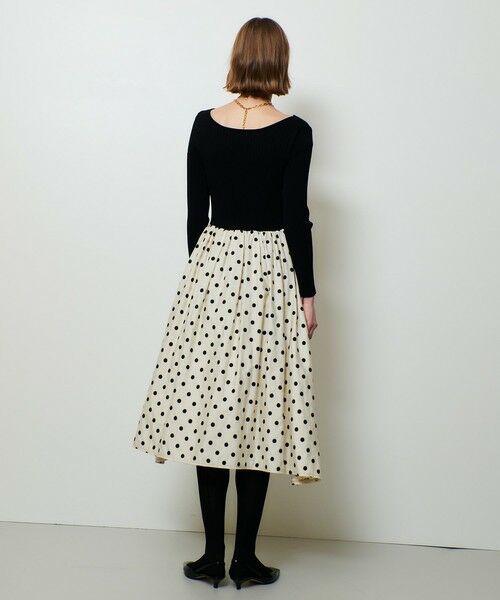 allureville / アルアバイル ロング・マキシ丈ワンピース | ドット柄ドッキングニットワンピース | 詳細5